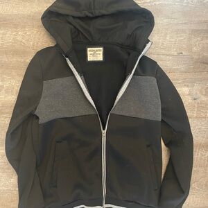 Black and Gray Zip-Up Hoodie